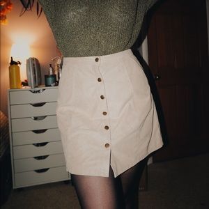 Suede Button up Skirt